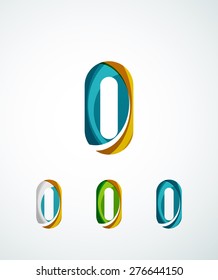 Letter company logo design. Clean modern abstract concept made of overlapping flowing wave shapes