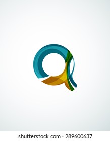Letter company logo design. Clean modern abstract concept made of overlapping flowing wave shapes