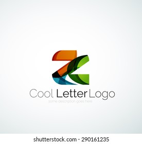 Letter company logo design. Clean modern abstract concept made of overlapping flowing wave shapes