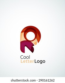 Letter company logo design. Clean modern abstract concept made of overlapping flowing wave shapes. Universal brand icon