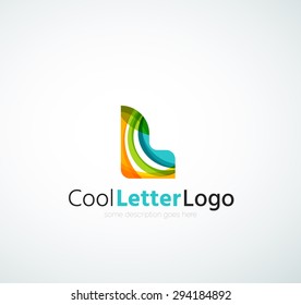 Letter company logo design. Clean modern abstract concept made of overlapping flowing wave shapes