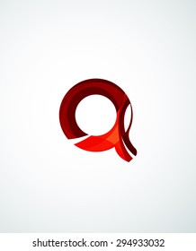 Letter company logo design. Clean modern abstract concept made of overlapping flowing wave shapes