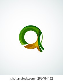 Letter company logo design. Clean modern abstract concept made of overlapping flowing wave shapes