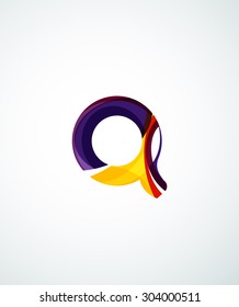 Letter company logo design. Clean modern abstract concept made of overlapping flowing wave shapes