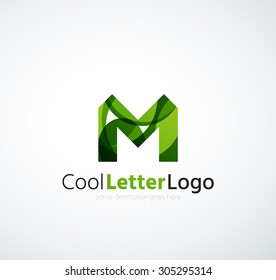 Letter company logo design. Clean modern abstract concept made of overlapping flowing wave shapes