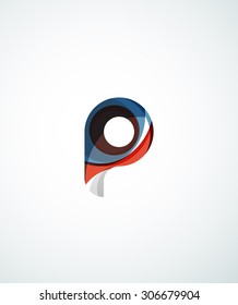 Letter company logo design. Clean modern abstract concept made of overlapping flowing wave shapes