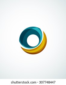 Letter company logo design. Clean modern abstract concept made of overlapping flowing wave shapes