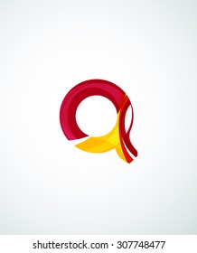 Letter company logo design. Clean modern abstract concept made of overlapping flowing wave shapes