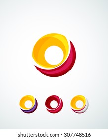 Letter company logo design. Clean modern abstract concept made of overlapping flowing wave shapes