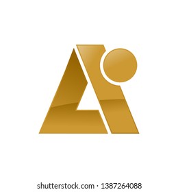 Letter A Company Logo Vector Design Gold