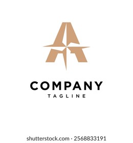 Letter A Compass Logo Icon Vector