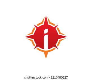 Letter i Compass Logo Template Design Vector, Emblem, Concept Design, Creative Symbol, Icon