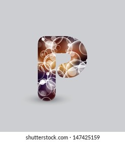 Letter concept with bubbles in editable vector format