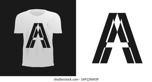 letter a concept design on t-shirts. Creative design concepts