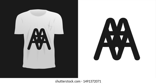 letter a concept design on t-shirts. Creative design concepts