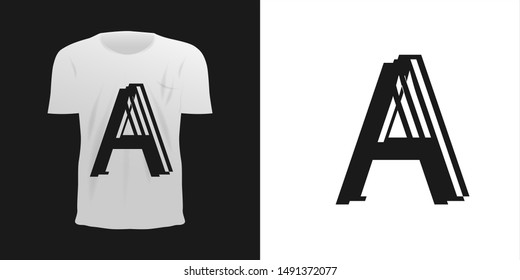 letter a concept design on t-shirts. Creative design concepts
