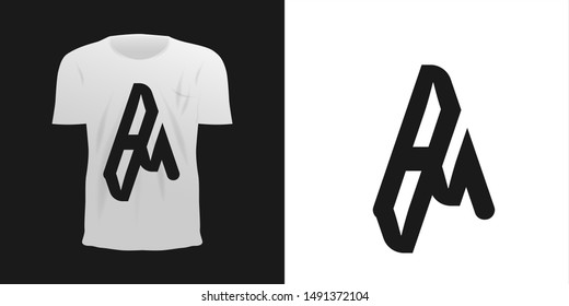 letter a concept design on t-shirts. Creative design concepts