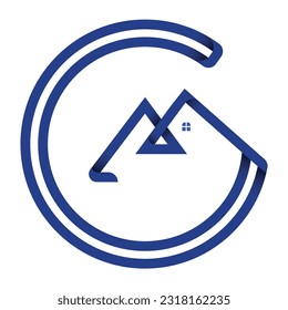 Diseño del logotipo de la relación de oro de la empresa de construcción basada en G