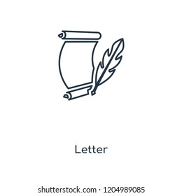 Letter concept line icon. Linear Letter concept outline symbol design. This simple element illustration can be used for web and mobile UI/UX.
