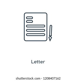 Letter concept line icon. Linear Letter concept outline symbol design. This simple element illustration can be used for web and mobile UI/UX.
