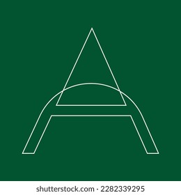 Carta Diseño de plantilla de logotipo de diseño de texto conceptual. Marca de letra simple Ilustración vectorial. Esquema de color blanco sobre fondo verde.