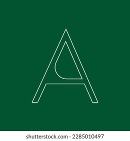 Carta Diseño de plantilla de logotipo de diseño de texto conceptual. Marca de letra simple Ilustración vectorial. Esquema de color blanco sobre fondo verde.