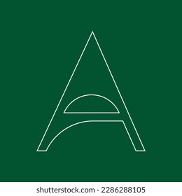 Carta Diseño de plantilla de logotipo de diseño de texto conceptual. Marca de letra simple Ilustración vectorial. Esquema de color blanco sobre fondo verde.