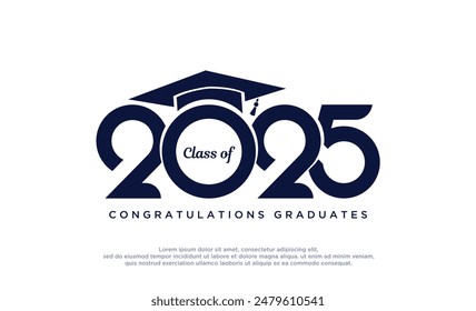 Letter of congratulations to class of 2025 and new year 2025, invitation card. Text for graduation designs, congratulatory events, t-shirts, parties, high school or college graduates.