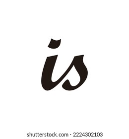 Letter is connect geometric symbol simple logo vector