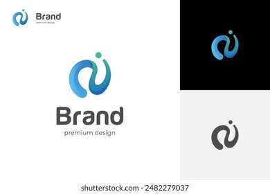 letter a connect logo design, a letter with dot logo, minimalist style for business technology and company identity