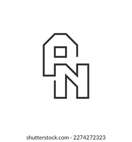 Letter AN Connected Line Logo Vector. Initial A and N Typography Icon. NA Simple Alphabet. Modern, Elegant, Luxury Style for Company Brand Identity