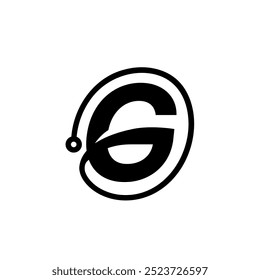  Logotipo del cable eléctrico del círculo redondo del IT del Enlace de la conexión de la letra