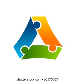 Letter A Connection Logo Template