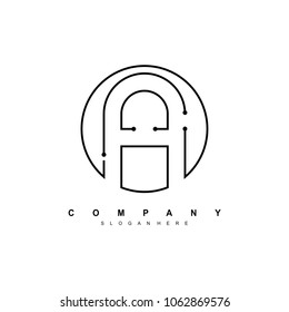 Letter A Connection Technology Logo Design
