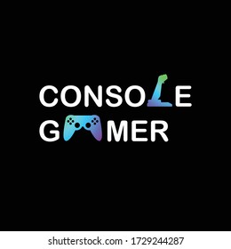 letter CONSOLE GAMER with game pad icon