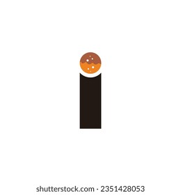 Letter i cookies geometric symbol simple logo vector