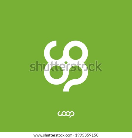 letter Coop logo. C and O logo. O and P logo. Logo for wellness, sport business