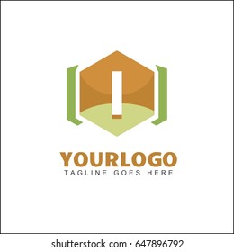 I letter Corporate Business geometric abstract Logo design vector template Linear style. Line hexagon infinity shape Logotype concept icon.