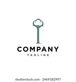 Letter I cotton logo icon vector template.eps