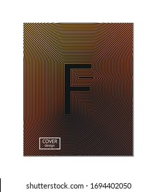Letter cover design template with abstract lines, color gradient for decoration presentation, brochure, catalog, poster, book, magazine, etc.