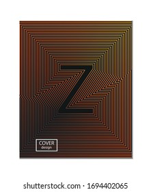 Plantilla de diseño de portada de carta con líneas abstractas, degradado de color para la presentación de la decoración, folleto, catálogo, afiche, libro, revista, etc.