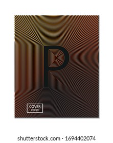 Plantilla de diseño de portada de carta con líneas abstractas, degradado de color para la presentación de la decoración, folleto, catálogo, afiche, libro, revista, etc.