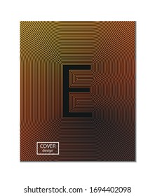 Letter cover design template with abstract lines, color gradient for decoration presentation, brochure, catalog, poster, book, magazine, etc.