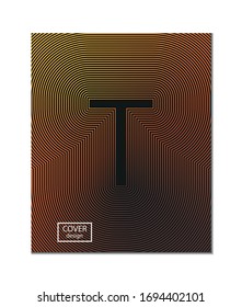 Plantilla de diseño de portada de carta con líneas abstractas, degradado de color para la presentación de la decoración, folleto, catálogo, afiche, libro, revista, etc.