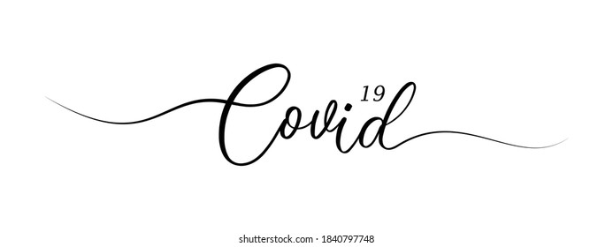 cartel de caligrafía sript de letter covid19