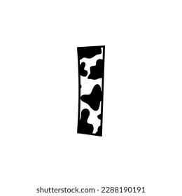 Letter I With Cow Skin Pattern Design