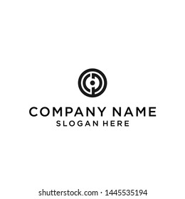 letter cp circle logo design vector illustration template