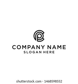 letter cp circle logo design vector illustration template