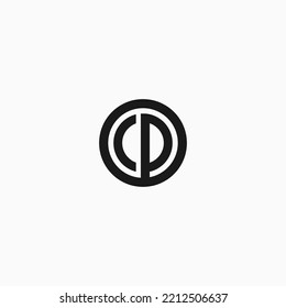 letter cp circle logo design vector illustration template