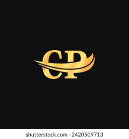 Letter CP creative Logos Luxury Logo design, Elegant typography vector of branding name Logotype.